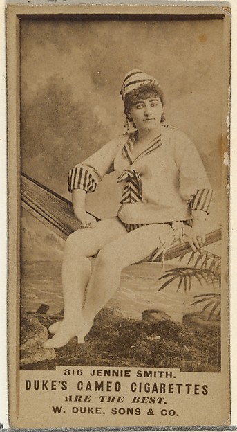 W. Duke, Sons & Co., Card Number 316, Jennie Smith, from the Actors and Actresses series (N145-5) issued by Duke Sons & Co. to promote Cameo Cigarettes