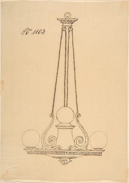 Anonymous, French, 19th century, Design for a Chandelier