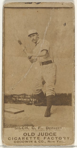 Goodwin & Company, Ed "Baldy" Silch, Center Field, Denver, from the Old Judge series (N172) for Old Judge Cigarettes