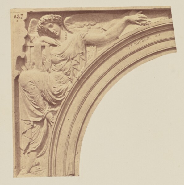 Édouard Baldus, ["La Poésie", Sculpture by François Félix Roubaud, Decoration of the Louvre, Paris]