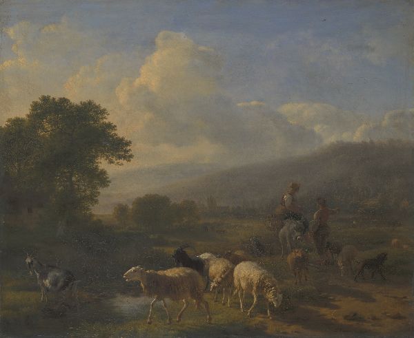 Balthasar Paul Ommeganck, Shepherds with Sheep in a Mountainous Landscape