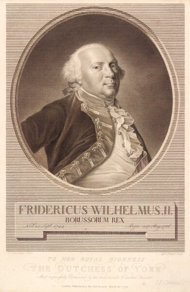 J.F. Clemens, Friedrich Wilhelm II, konge af Preussen