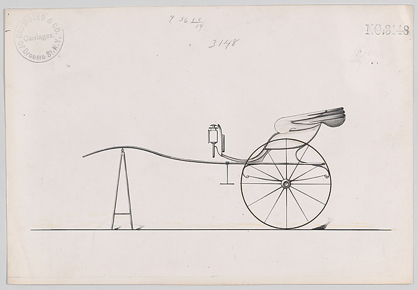 Brewster & Co., Design for Dog Cart or 2 Wheeler, no. 3148