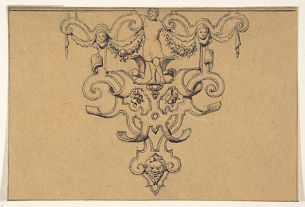 Anonymous, French, 19th century, Design for Strapwork Ornament
