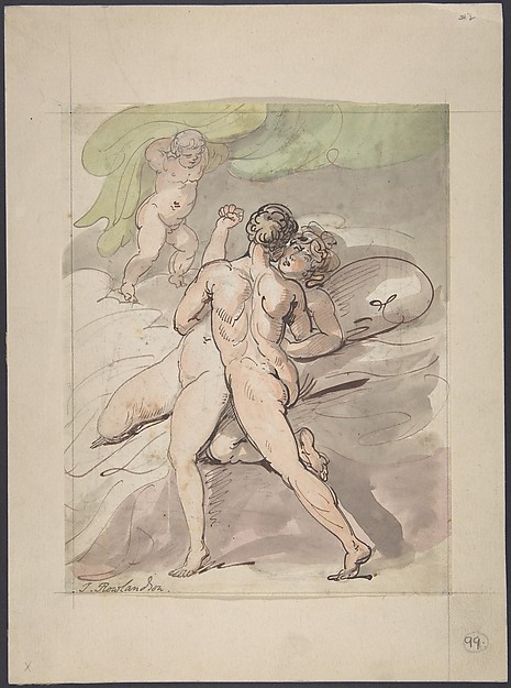 Thomas Rowlandson, Nude Couple Embracing