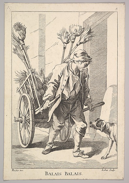 Jacques Philippe Le Bas, Reverse copy of Balais Balais (Brushes Brushes), plate 5 from "Le Cris de Paris" (The Cries of Paris)