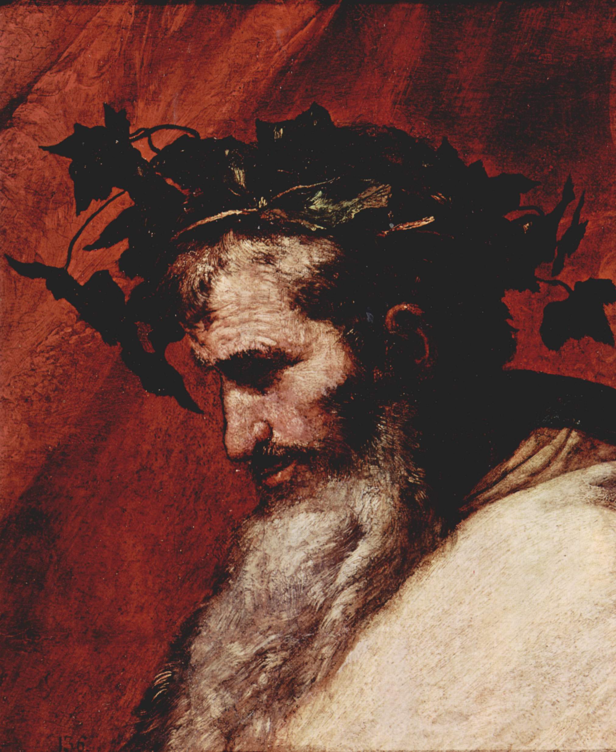 Jusepe de Ribera, Detail of the Head of Bacchus