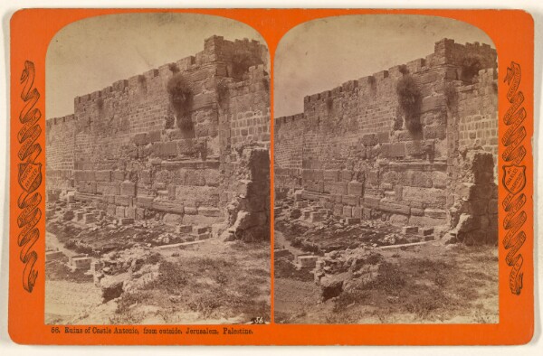 Charles Bierstadt, Ruins of Castle Antonio, from outside, Jerusalem, Palestine.