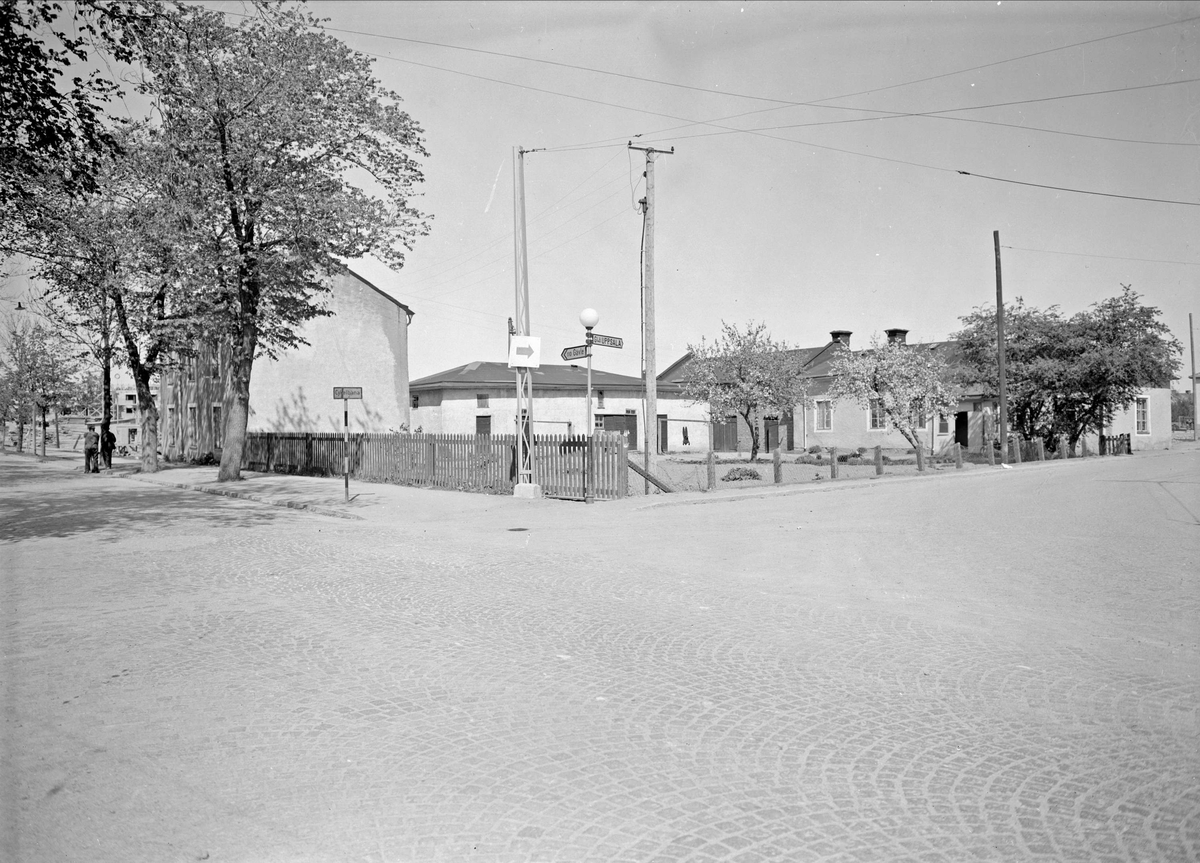 Paul Sandberg, The Old Uppsalagatan intersection - Svartbäck Street, Uppsala 1943