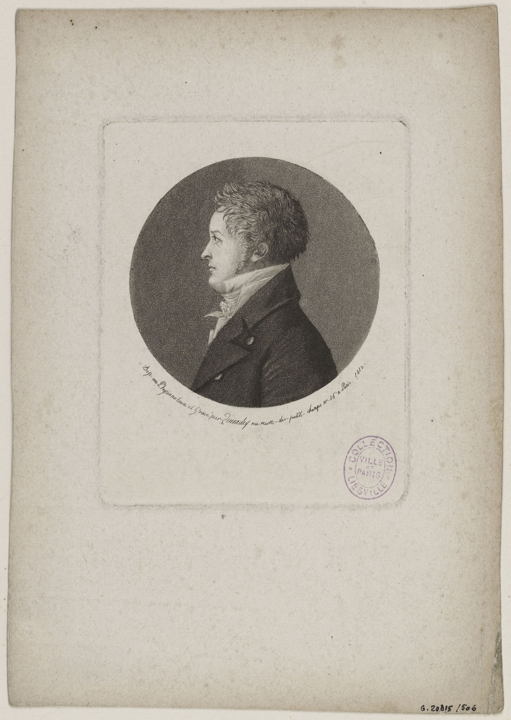 Edmé Quenedey, Portrait d'un homme, fin XVIIIème siècle/début XIXème siècle