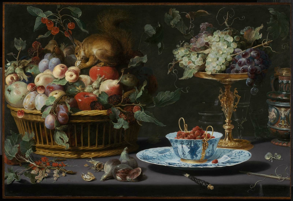 Frans Snyders, Still Life with Fruit, Wan-Li Porcelain, and Squirrel