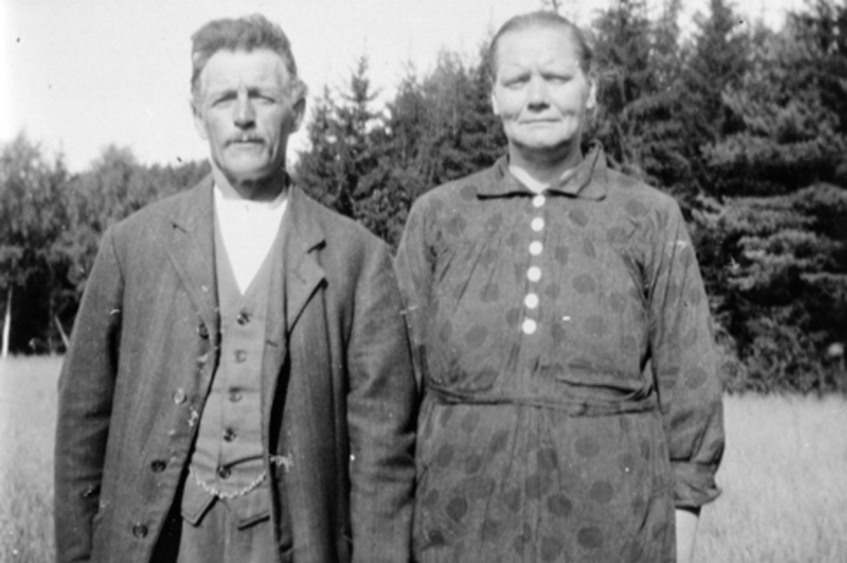 Anno Domkirkeodden, Ektepar, Anton Viken f.1877 og kona Gina f.1873 i Sandvoldsveen under SDandvold, Nes, Hedmark.