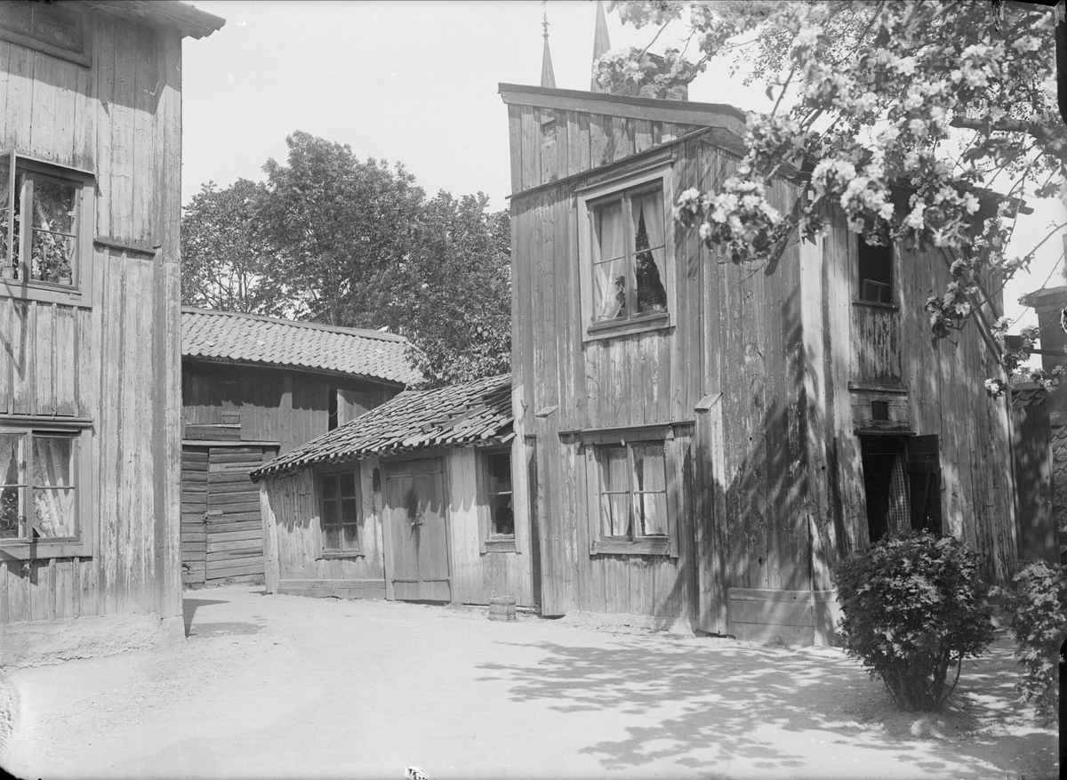 Alfred Dahlgren, Gårdsinteriör, Övre Slottsgatan 5, kvarteret Ubbo, Fjärdingen, Uppsala 1908