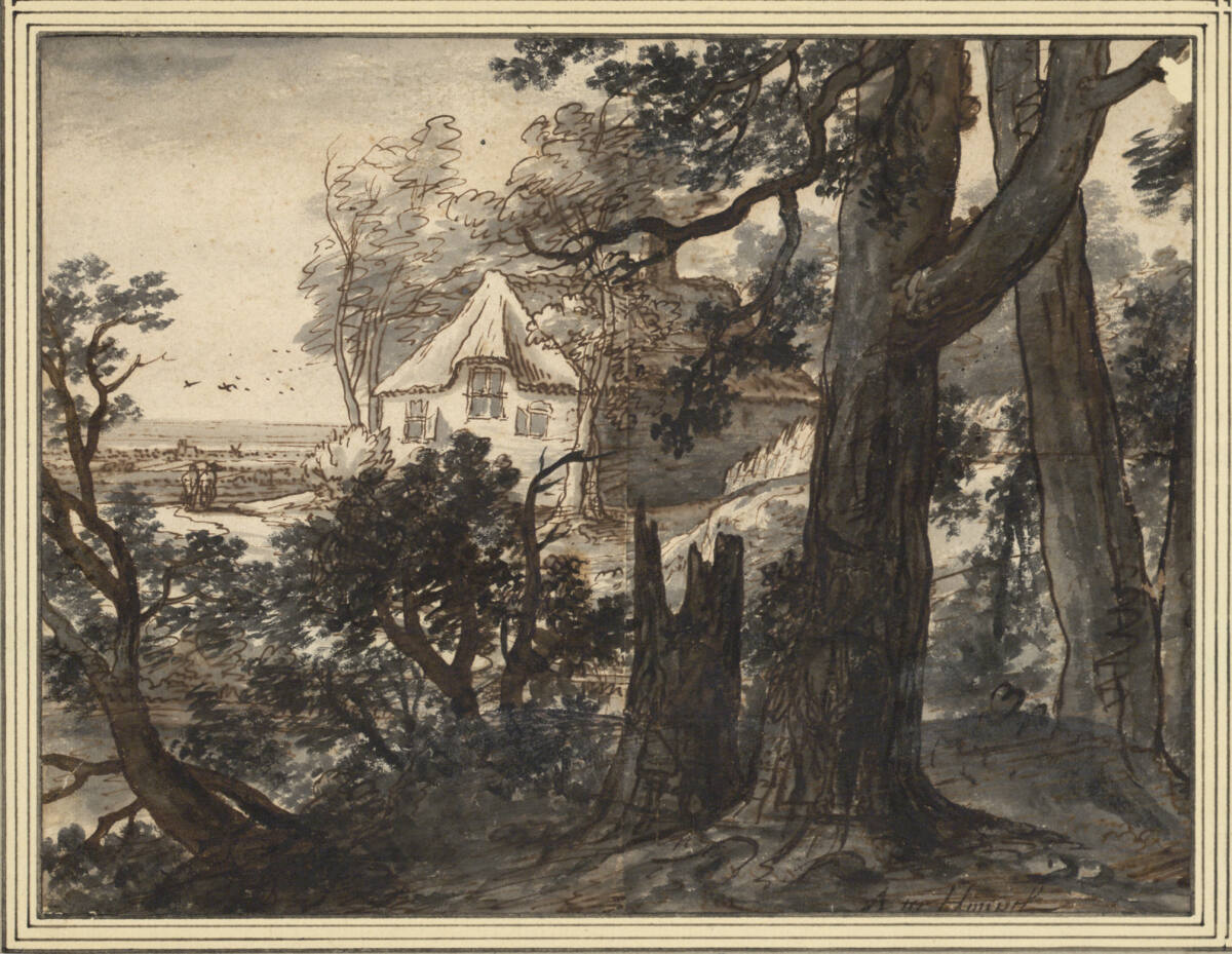 ArnoutterHimpel, Blick vom Waldrand auf ein Bauernhaus