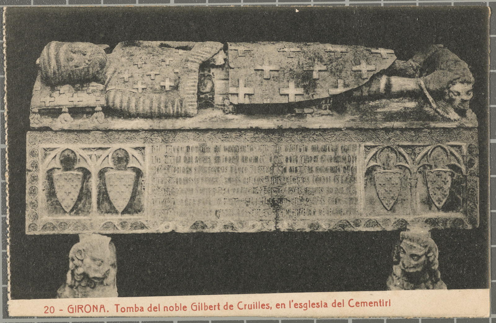 Joan Martí Centelles, 20-Girona. Tomb of the noble Gilbert of Crossroads, in the church of the Cemetery