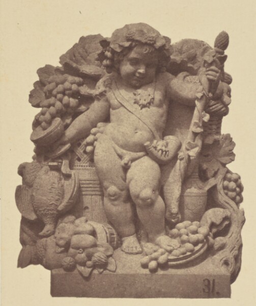 Édouard Baldus, ["L'Automne", Sculpture by Emile Chatrousse, Decoration of the Louvre, Paris]