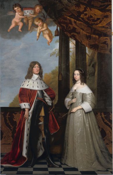 Gerard van Honthorst, Portrait of Friedrich Wilhelm (1620-88), Elector of Brandenburg, and his Wife Louise Henriette (1627-67), Countess of Orange-Nassau
