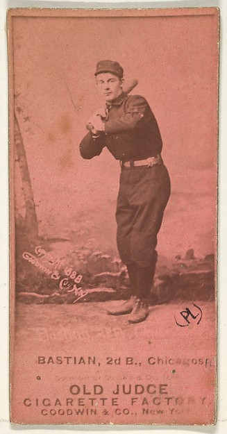 Goodwin & Company, Bastian, 2nd Base, Chicago, from the Old Judge series (N172) for Old Judge Cigarettes