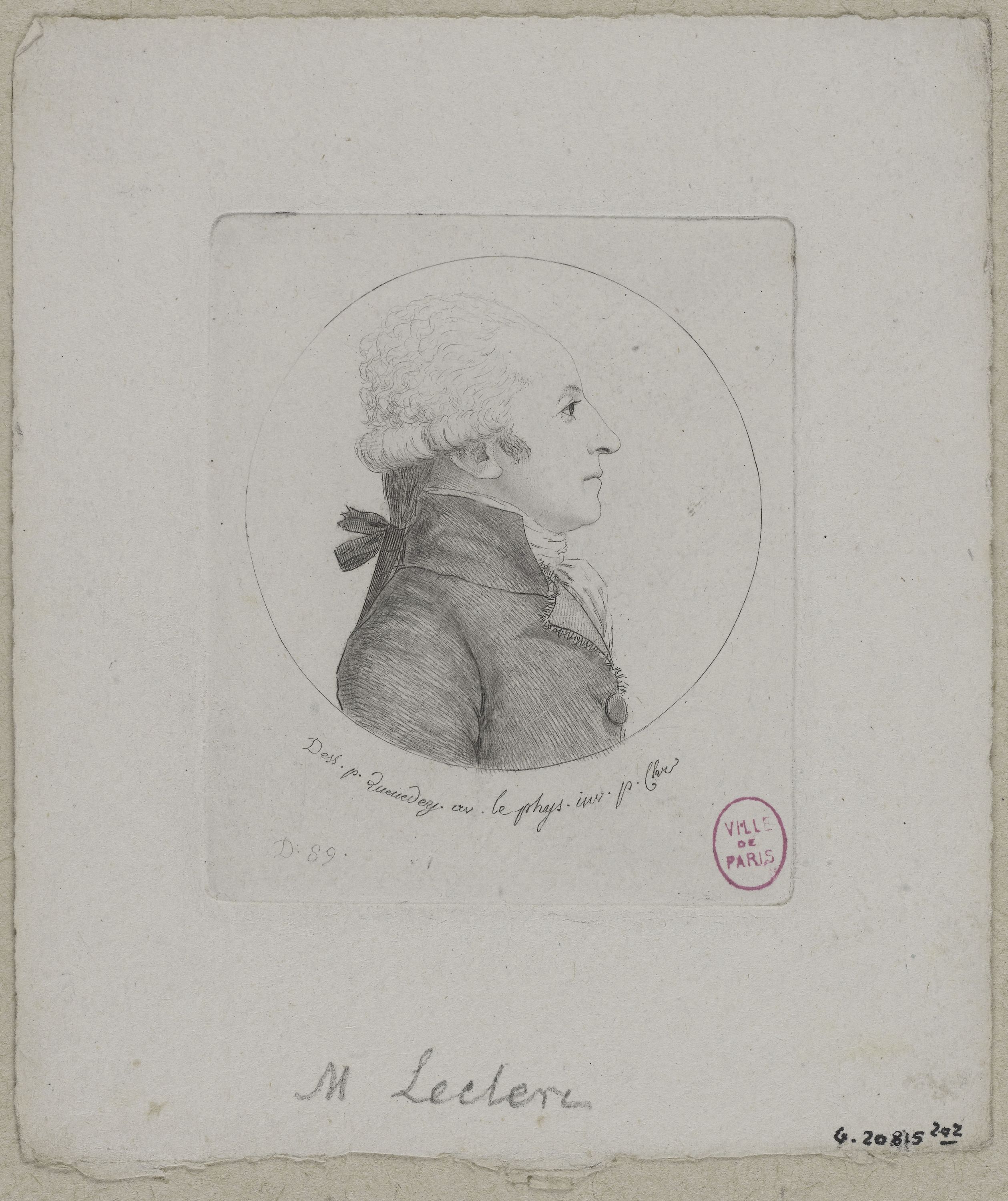 Edmé Quenedey, Portrait de Monsieur Leclerc