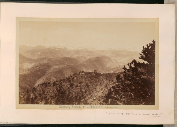 William Henry Jackson, Snowy Range, from Bellevue. Colorado