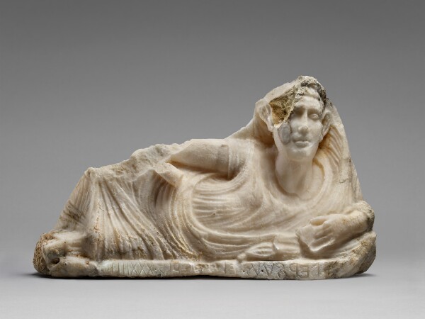 Unknown, Lid of a Cinerary Urn with a Reclining Male Figure