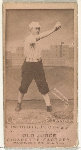 Goodwin & Company, Lawrence Grant "Larry" Twitchell, Pitcher, Cleveland, from the Old Judge series (N172) for Old Judge Cigarettes