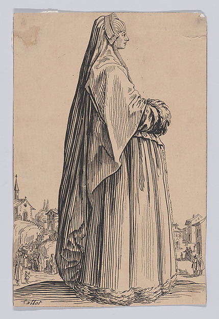 Anonymous, Copy of La Dame Coiffée d'un Grand Voile et a la Robe Bordée de Fourrures (The Lady Wearing a Long Veil and a Fur-Lined Robe), from "La Noblesse" (The Nobility)