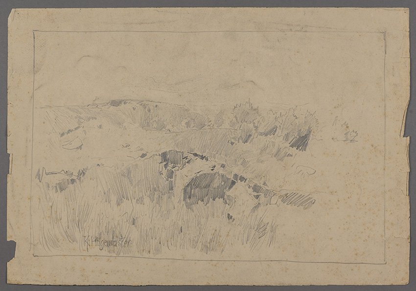 Karl Hagemeister, Hügelige Wiesenlandschaft, um 1879/1885