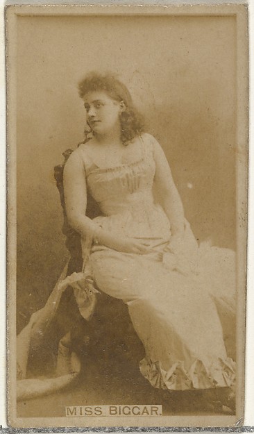 W. Duke, Sons & Co., Miss Biggar, from the Actors and Actresses series (N145-8) issued by Duke Sons & Co. to promote Duke Cigarettes
