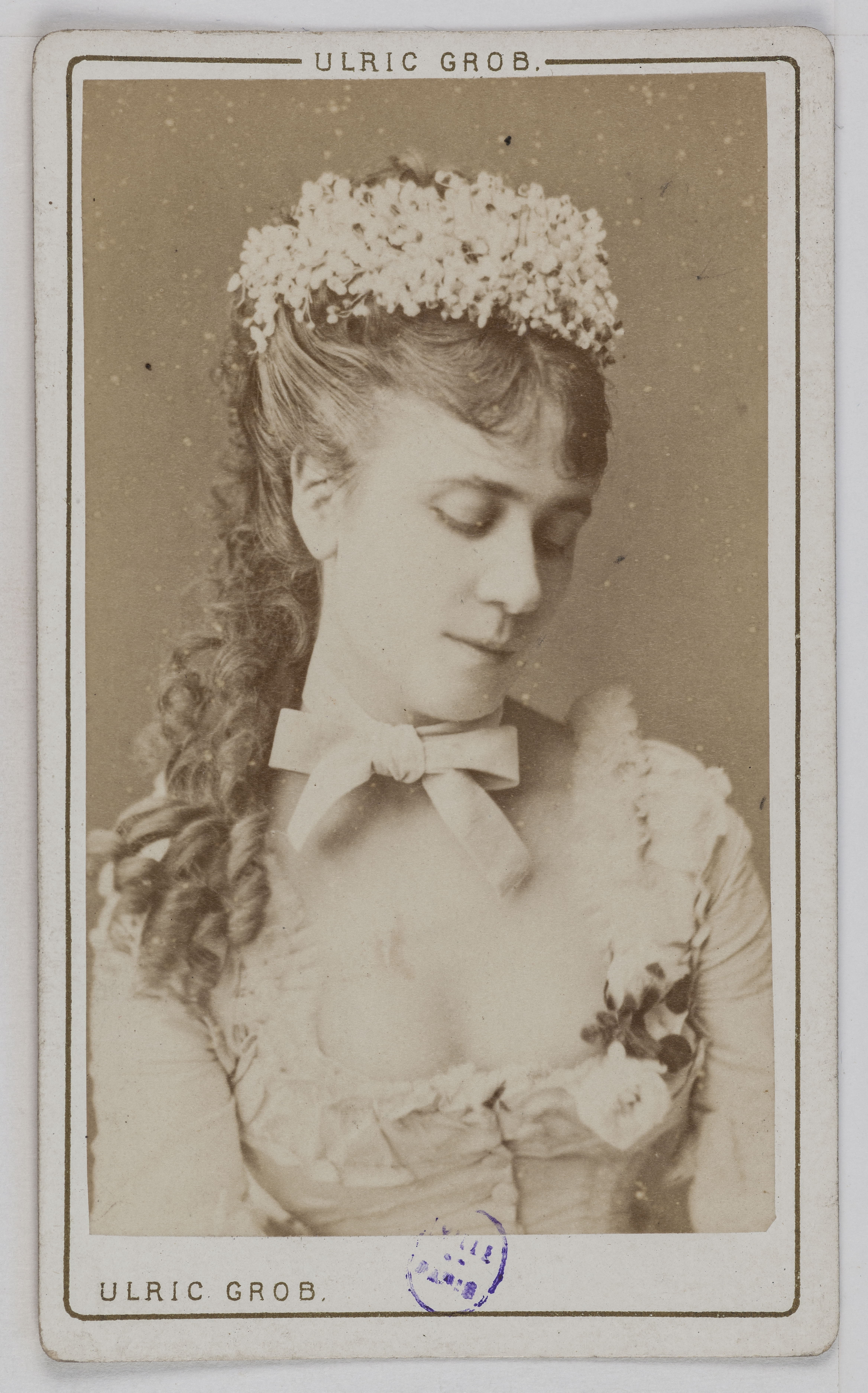 Ulric Grob, Portrait de Marie Julie Vannoy (-1889), fille de l'acteur Henry Vannoy (1819-1889), actrice de théâtre.