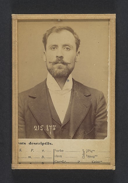 Alphonse Bertillon, Bertani. Orsini. 24 ou 25 ans, né à Florence (Italie). Sans profession. Anarchiste. 18/3/94