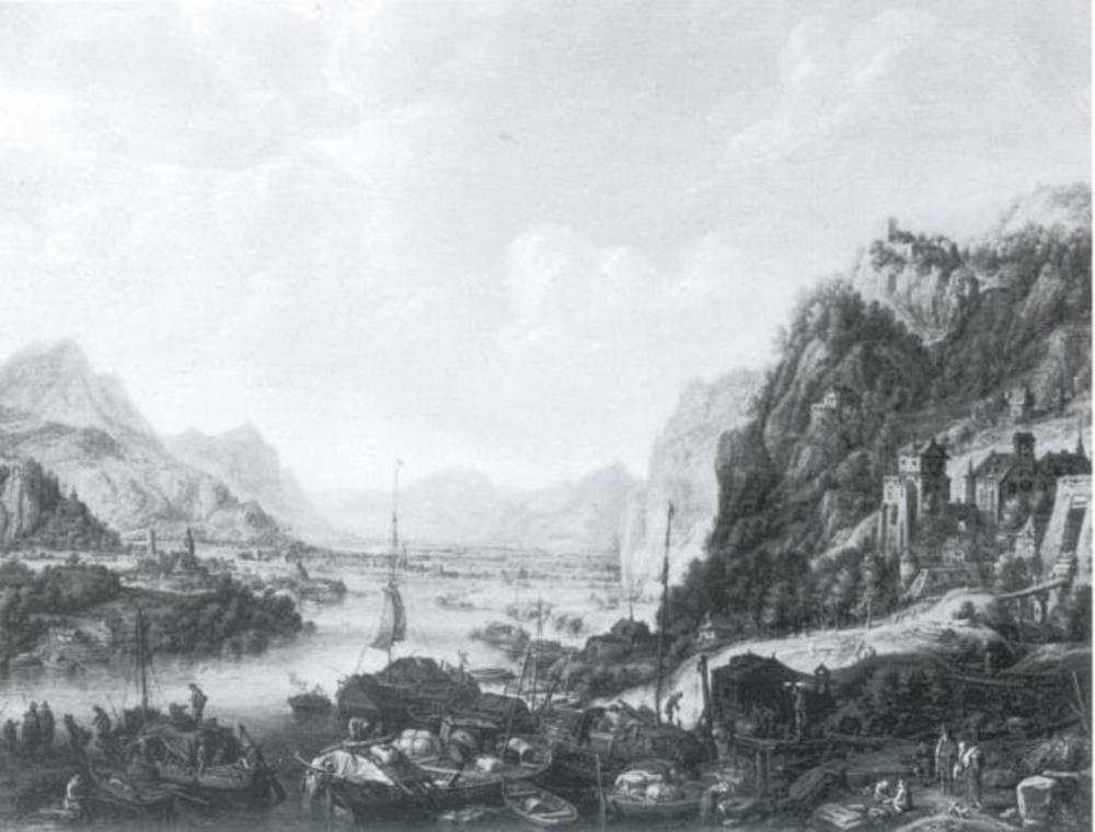 Herman Saftleven, View of the Rhine with a Trading Place