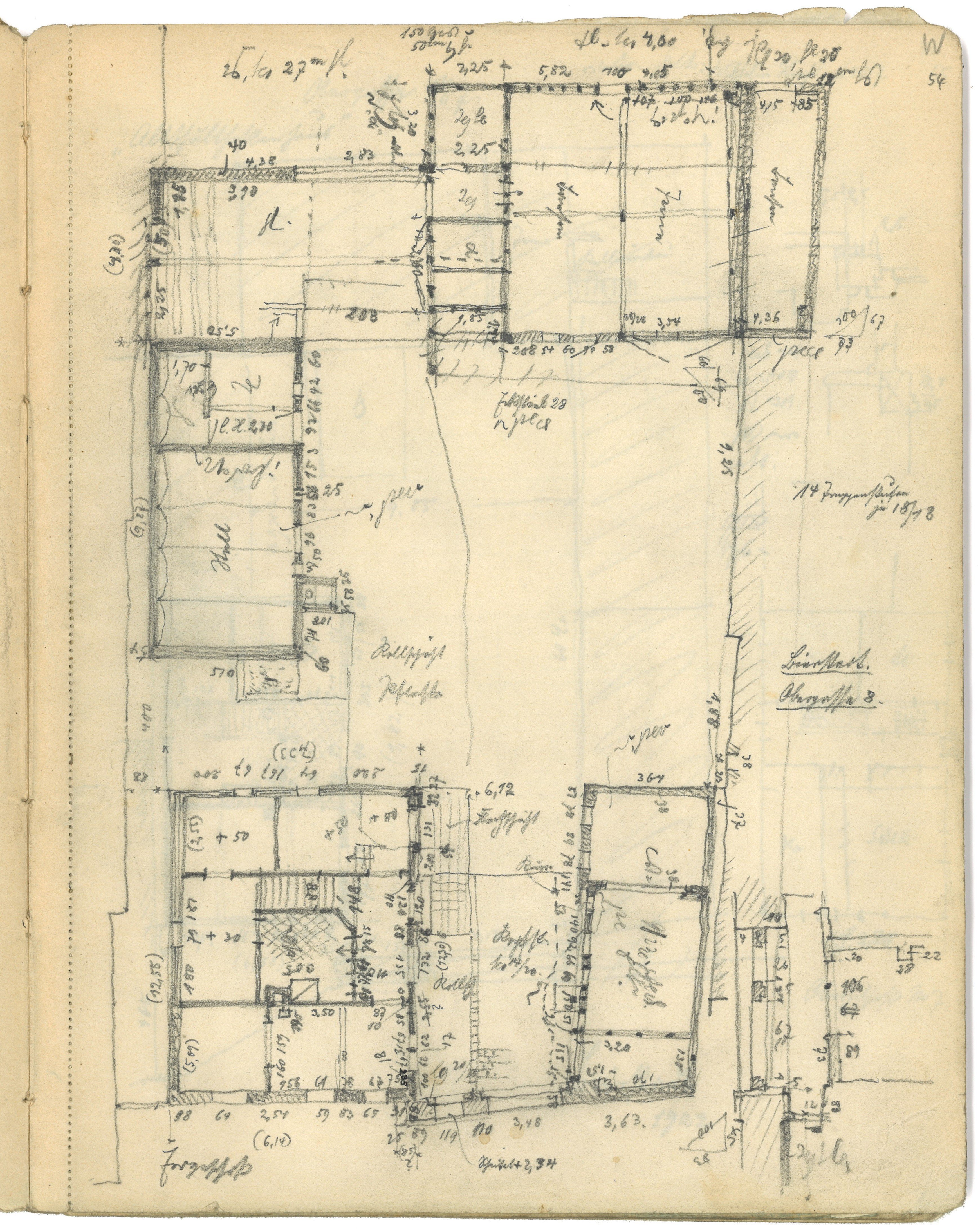 Otto Stiehl, Wiesbaden-Naurod (?): Obergasse 8, Erdgeschoss-Grundriss