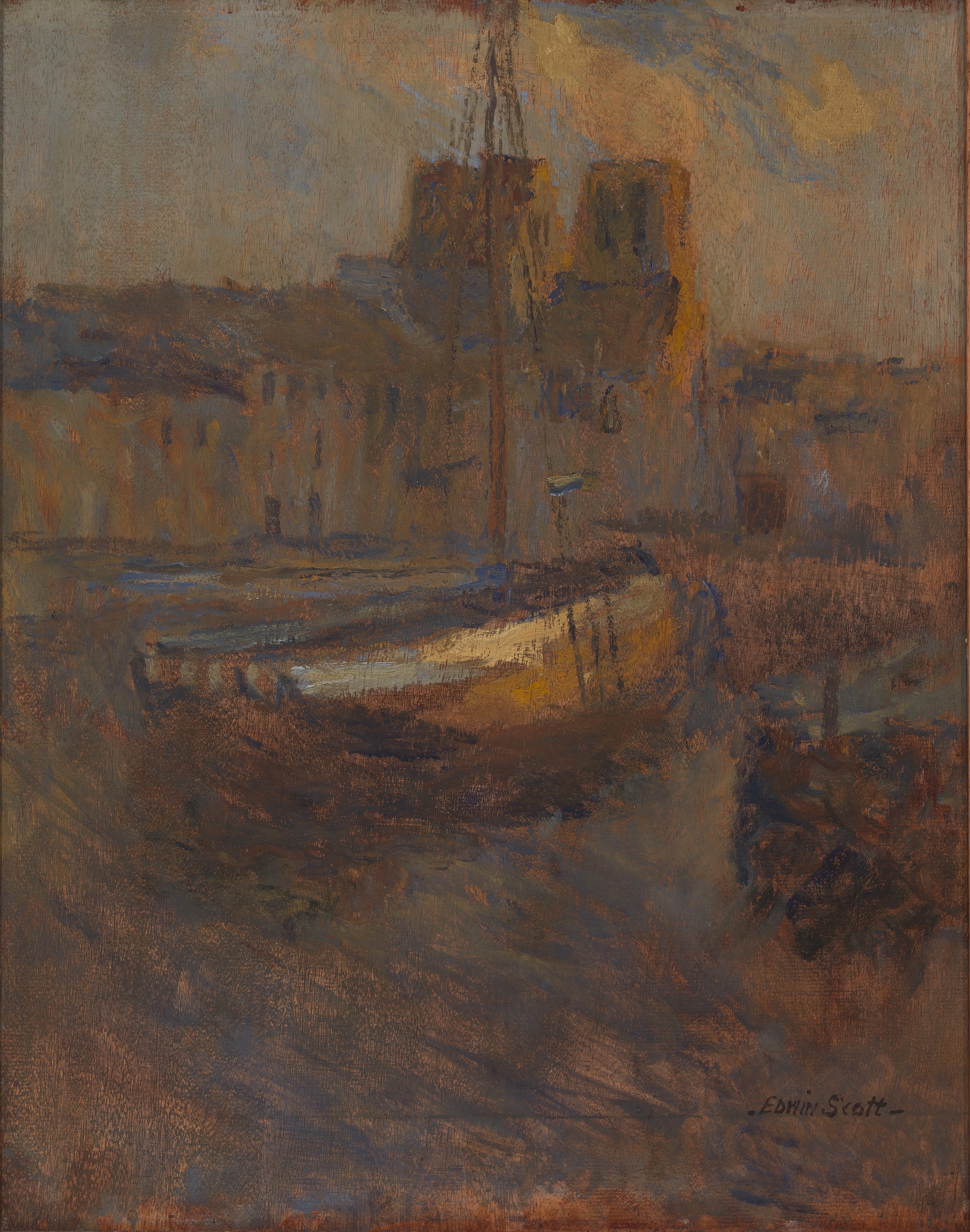 Frank Edwin Scott, Ships at Anchor, Cherbourg no. II