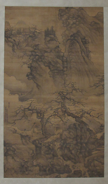 Xie Shichen, Spring Landscape with Plum Blossoms, Scholar and Deer