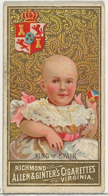 Allen & Ginter, King of Spain, from World's Sovereigns series (N34) for Allen & Ginter Cigarettes