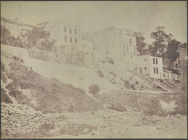 Hippolyte Bayard, [Row of Houses on a Dirt Hill, Montmartre]