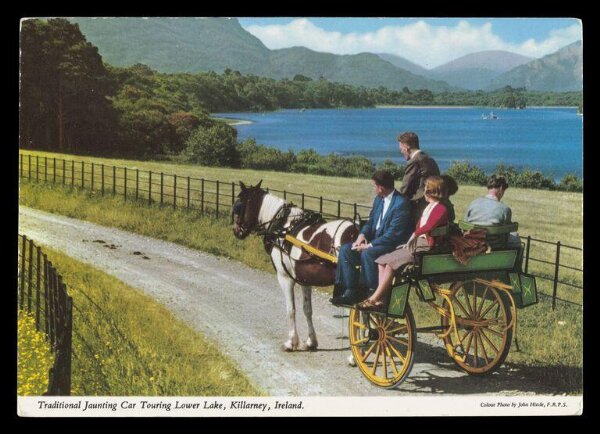 Hinde, John Wilfrid, Traditional Jaunting Car Touring Lower Lake, Killarney, Ireland
