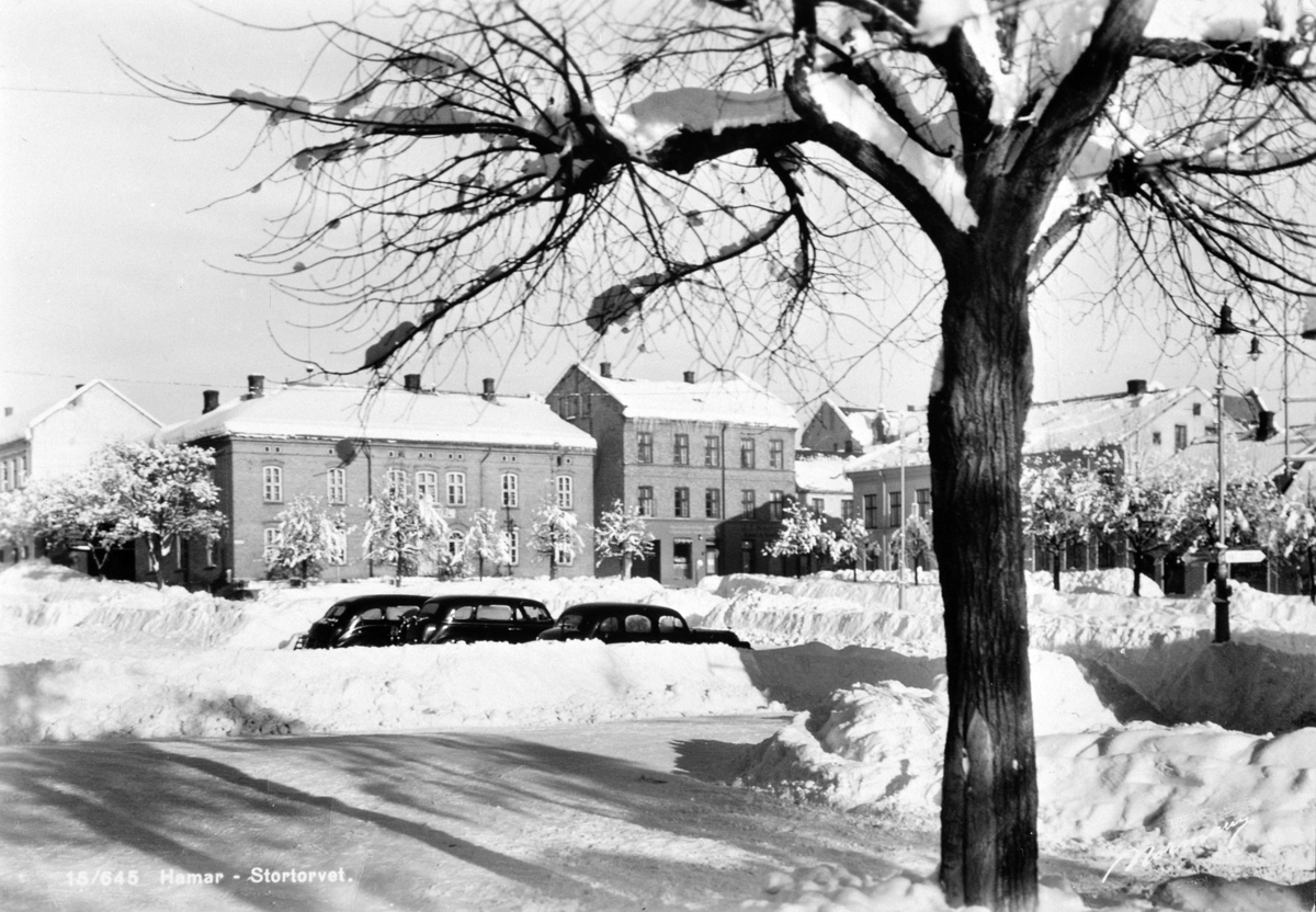 Anno Domkirkeodden, VINTER, BRØYTEKANTER, BILER, STORTORGETDubb: 401-1198.