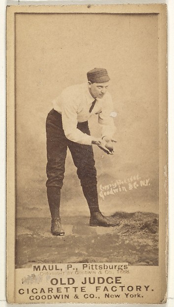 Goodwin & Company, Al Maul, Pitcher, Pittsburgh, from the Old Judge series (N172) for Old Judge Cigarettes
