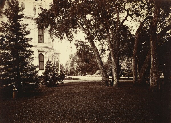 Carleton Watkins, [Thurlow Lodge - Lawn and House. From Barron Cluster.]