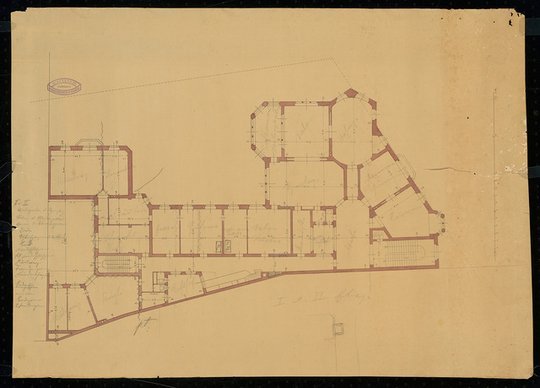 Cremer & Wolffenstein, Villa Pintsch, Berlin-Tiergarten: Grundriss 1. Obergeschoss