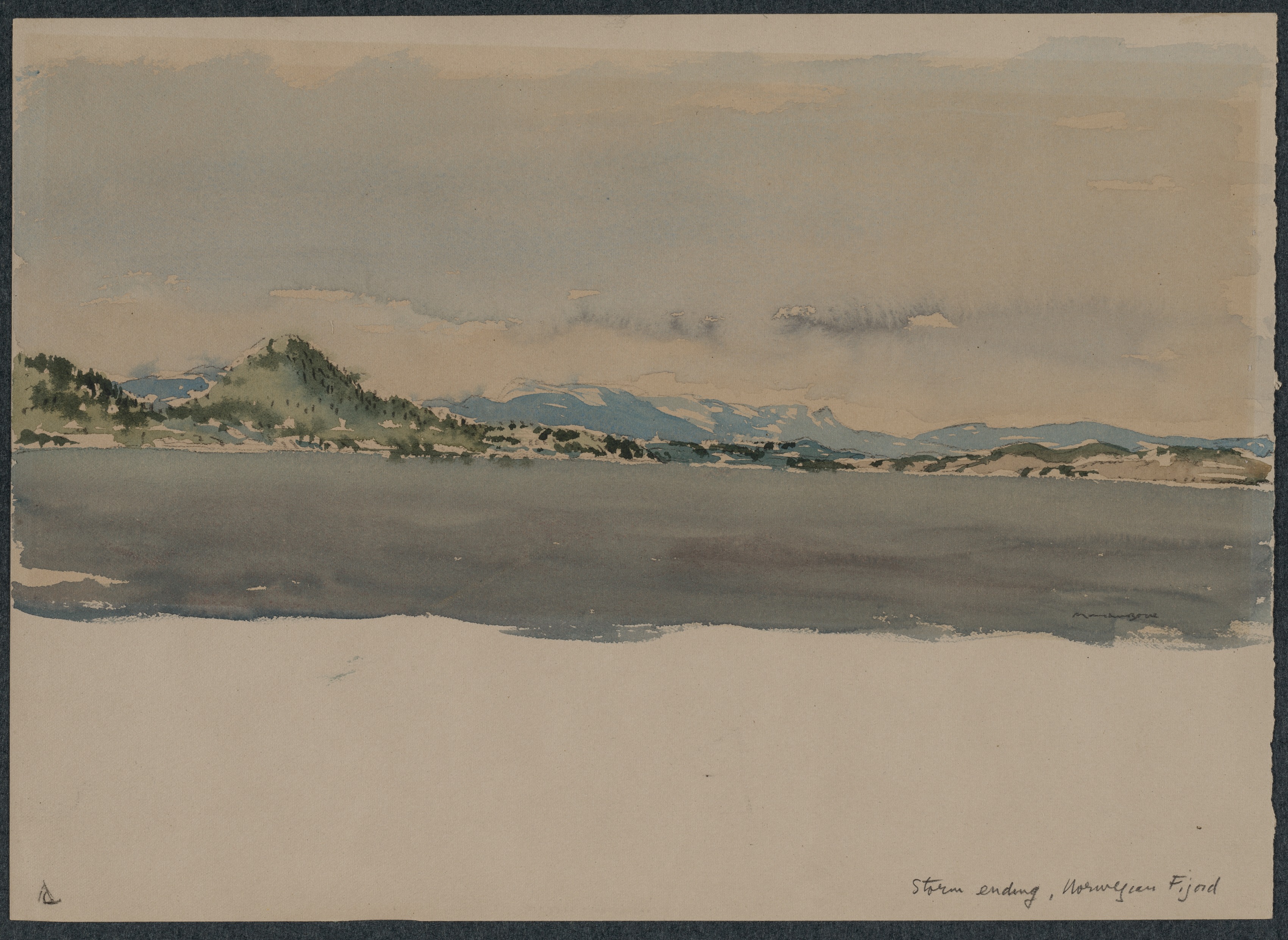 Muirhead Bone, Storm Ending, Norwegian Fijord