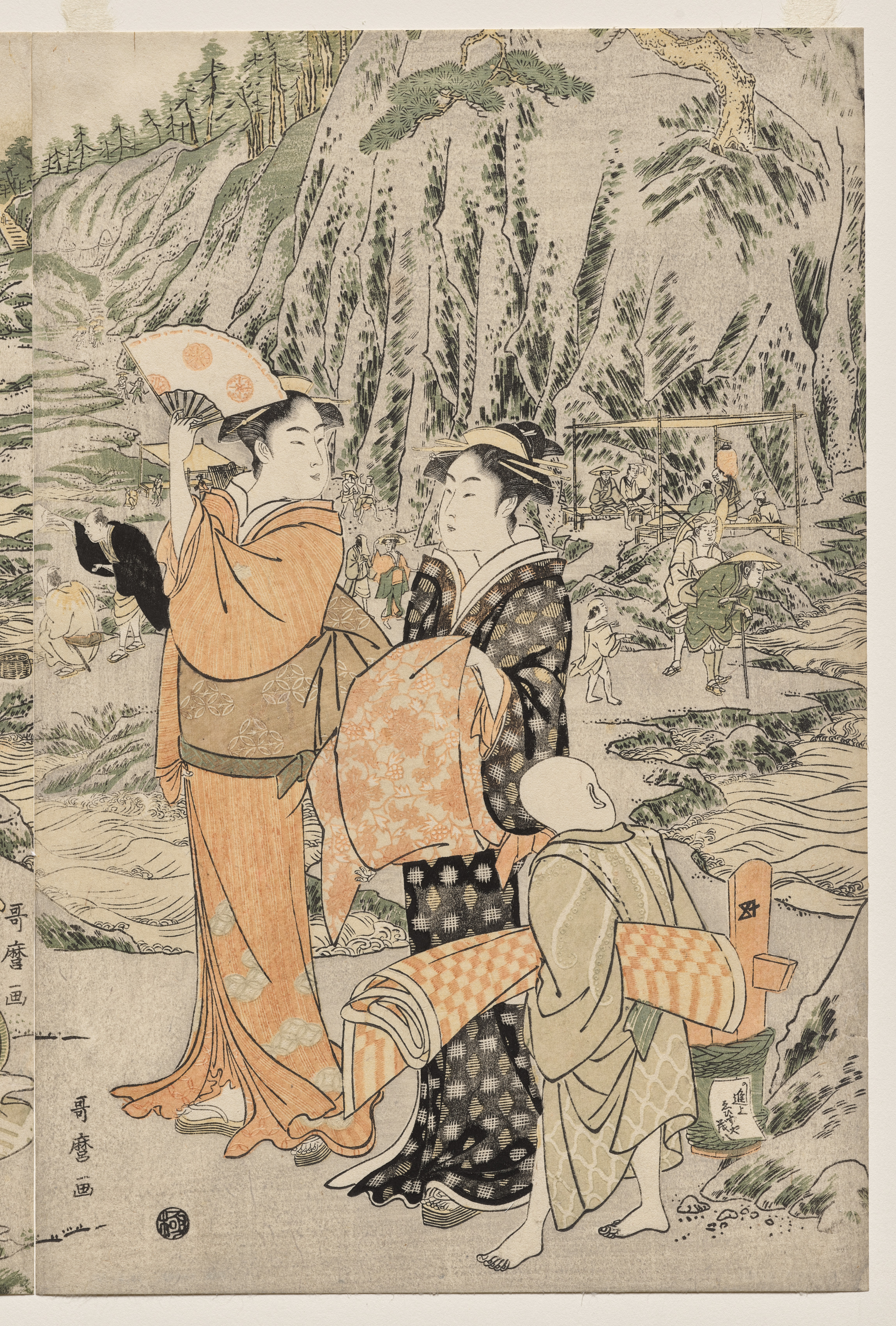 Kitagawa Utamaro, Fishing at Iwaya on Enoshima