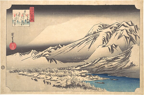 Utagawa Hiroshige, Evening Snow on Mount Hira