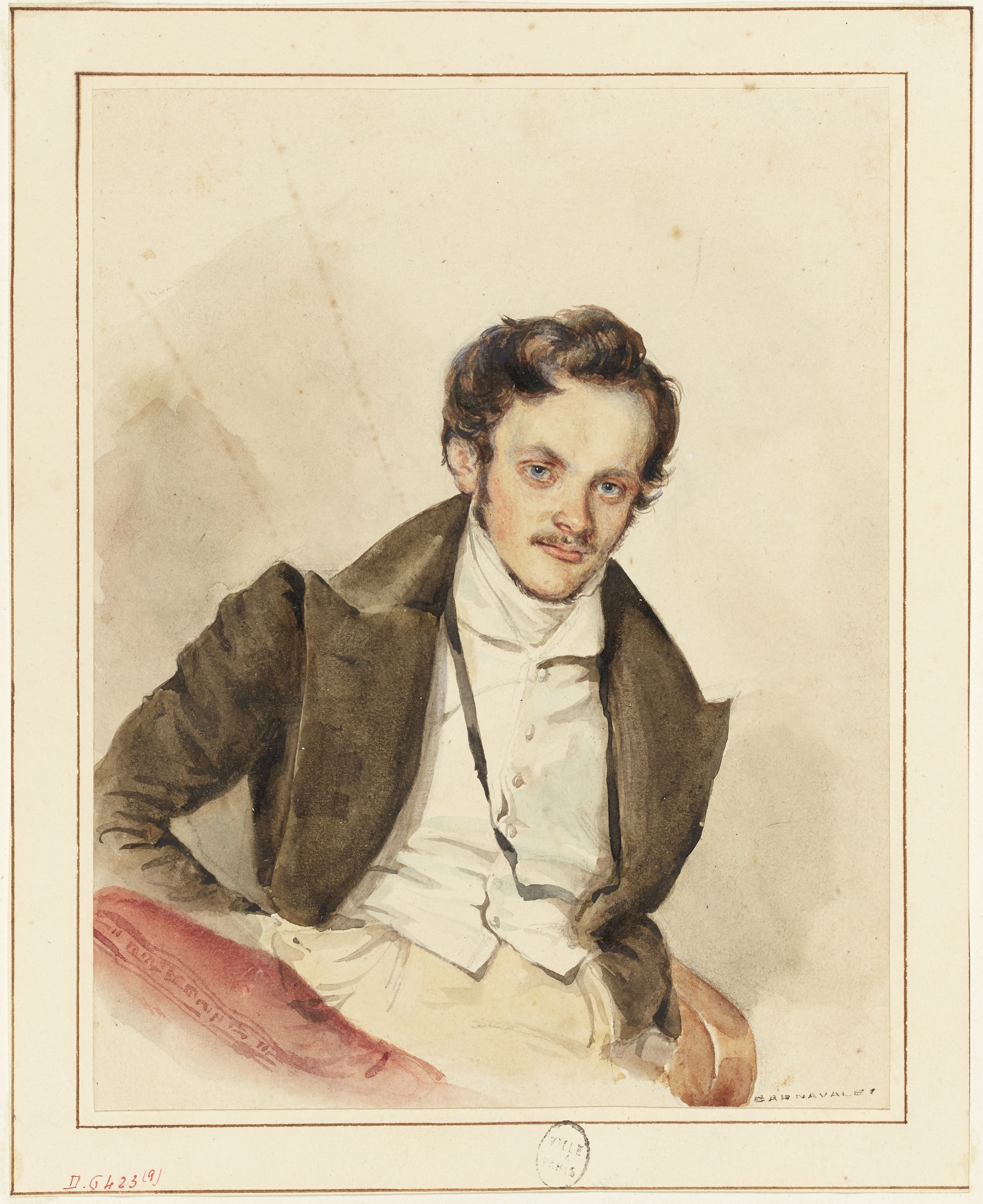 Grandville, Portrait d'un ami, probablement Guiaud (1811-1876)