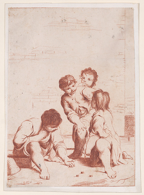 Anonymous, Four children playing with dice