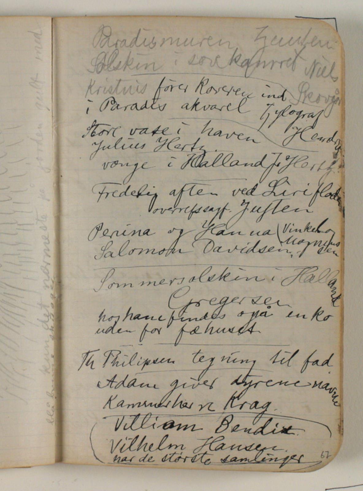 Niels Larsen Stevns, Fortegnelse over nogle af Joakim Skovgaards malerier med deres respektive ejere før 1908