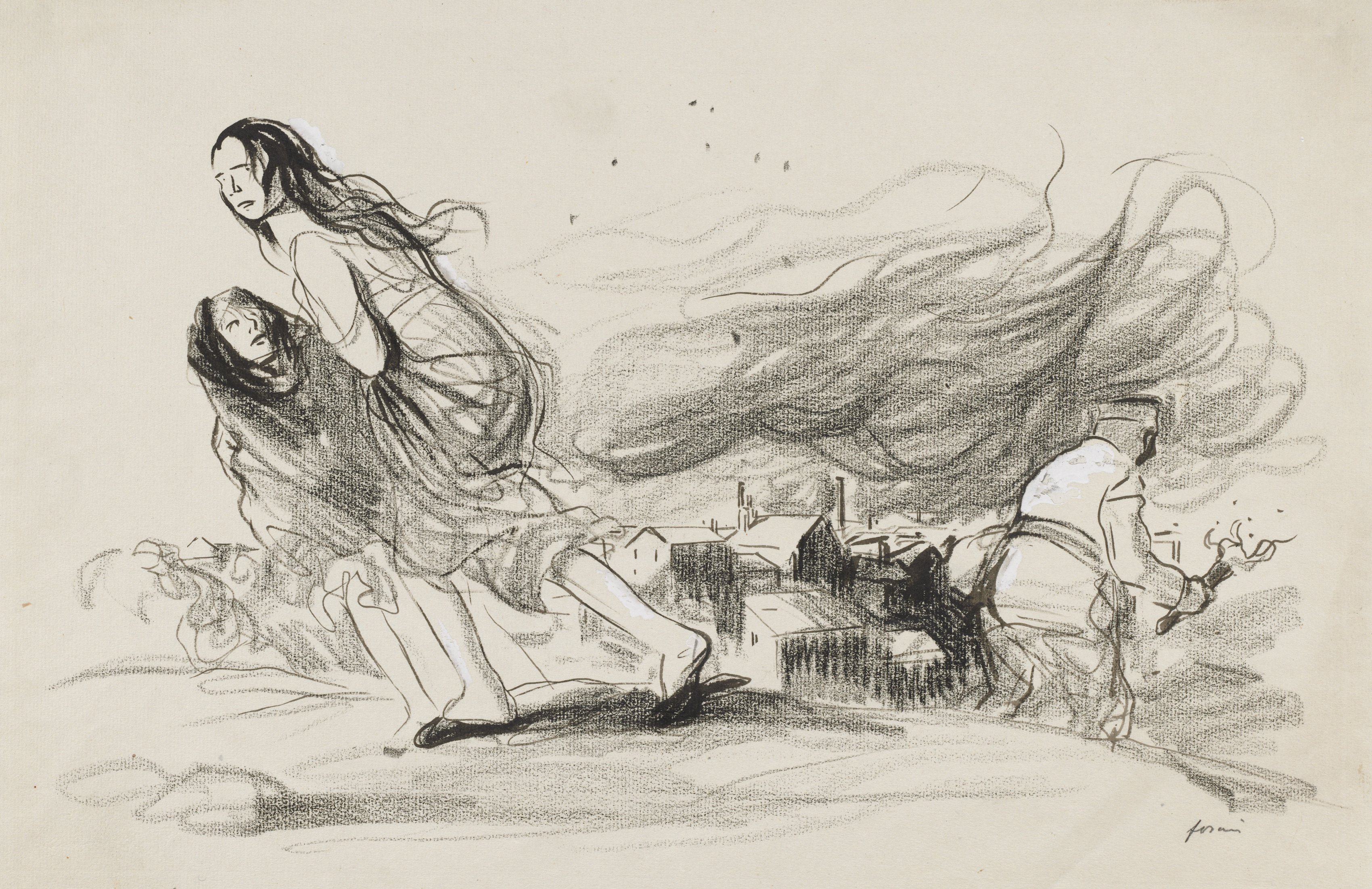 Jean Louis Forain, "They Are Burning Everything - They must be about to Retreat"