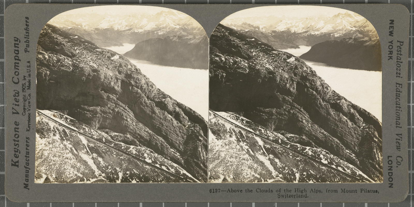 Desconegut, å ® the High Alps, from Mount Pilatus, Keystone View Company, Pestalozzi Educational View Co.